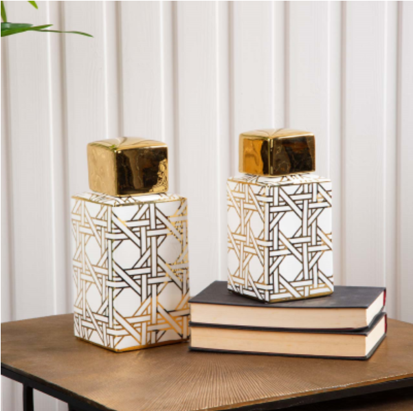 White and Gold Ginger jars